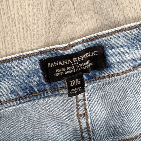 Banana Republic Womens High Rise Straight Denim Jeans Light Blue Size 28/6 - Picture 3 of 6
